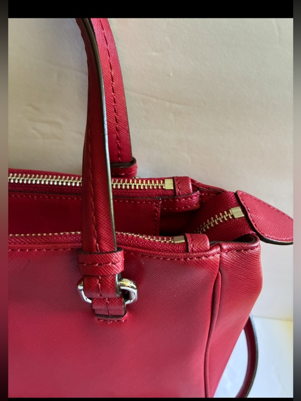 Coach Deep Red Cross Grain Leather Satchel with Strap EUC!! - Picture 7 of 14